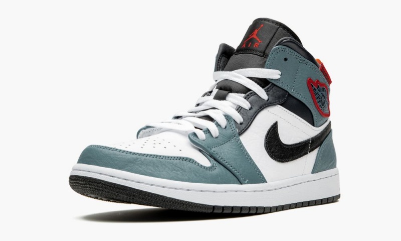 Nike Air Jordan 1 Mid 'Facetasm - Fearless' Schoenen Heren Wit Lichtblauw Donkerblauw Nederland | 426758-VBW