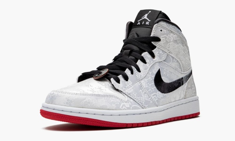 Nike Air Jordan 1 Mid 'Fearless Edison Chen - Clot Silk' Schoenen Heren Zilver Zwart Rood Nederland | 204175-FTE