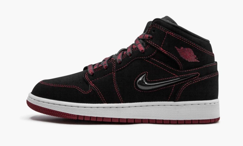 Nike Air Jordan 1 Mid Fearless GS \'Come Fly With Me\' Schoenen Kinderen Zwart Rood Wit Nederland | 329405-PSE