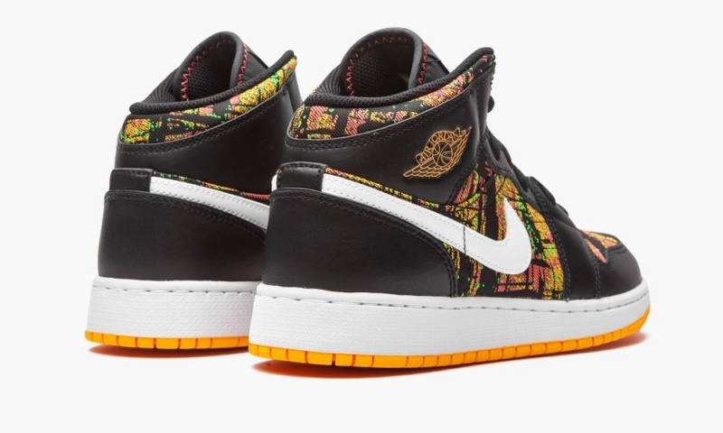 Nike Air Jordan 1 Mid GS 'Black / Laser Orange' Schoenen Kinderen Zwart Wit Oranje Nederland | 824375-TKE