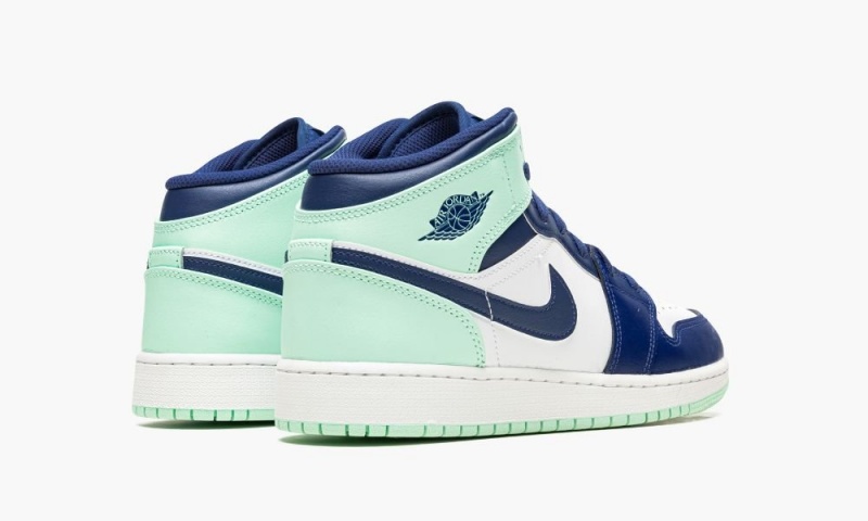 Nike Air Jordan 1 Mid GS 'Blue Mint' Schoenen Kinderen Donkerblauw Mintgroen Wit Nederland | 120586-OZA