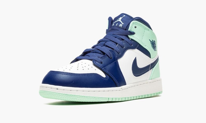 Nike Air Jordan 1 Mid GS 'Blue Mint' Schoenen Kinderen Donkerblauw Mintgroen Wit Nederland | 120586-OZA