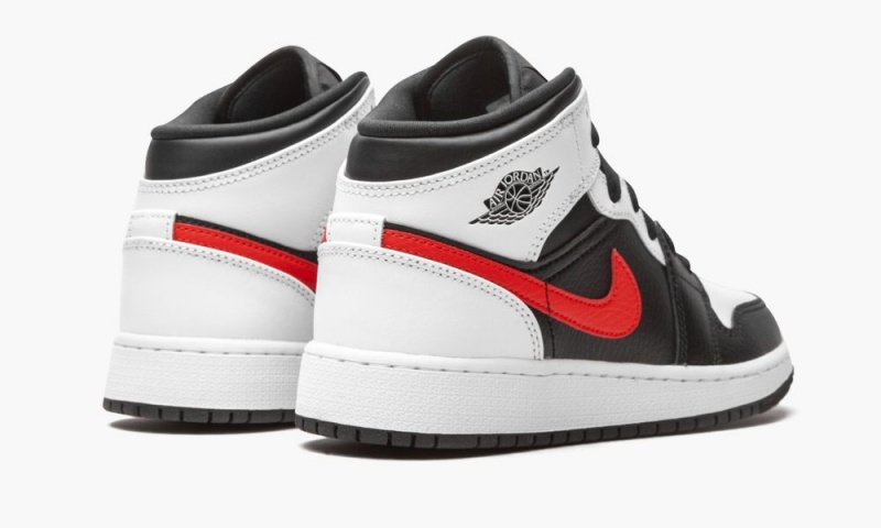Nike Air Jordan 1 Mid GS 'Chile Red' Schoenen Kinderen Zwart Rood Wit Nederland | 714902-XJH