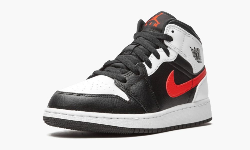 Nike Air Jordan 1 Mid GS 'Chile Red' Schoenen Kinderen Zwart Rood Wit Nederland | 714902-XJH