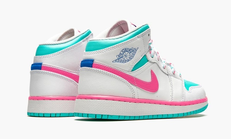 Nike Air Jordan 1 Mid GS 'Digitaal Pink' Schoenen Kinderen Wit Roze Nederland | 921436-YVR