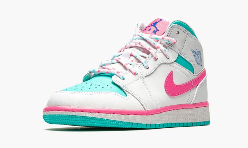 Nike Air Jordan 1 Mid GS 'Digitaal Pink' Schoenen Kinderen Wit Roze Nederland | 921436-YVR