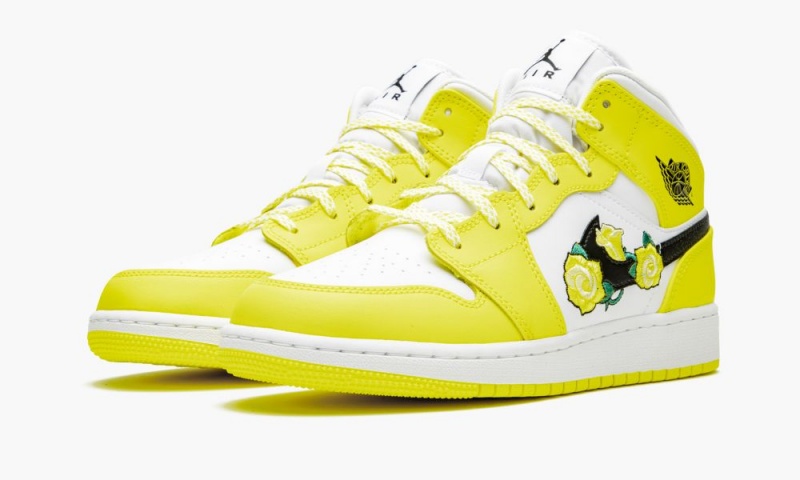 Nike Air Jordan 1 Mid GS 'Dynamic Yellow' Schoenen Kinderen Geel Zwart Wit Nederland | 025769-HFG