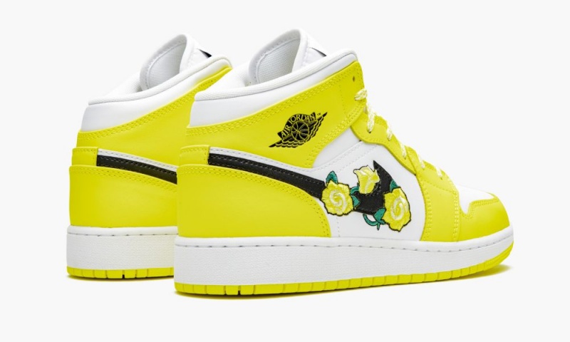 Nike Air Jordan 1 Mid GS 'Dynamic Yellow' Schoenen Kinderen Geel Zwart Wit Nederland | 025769-HFG