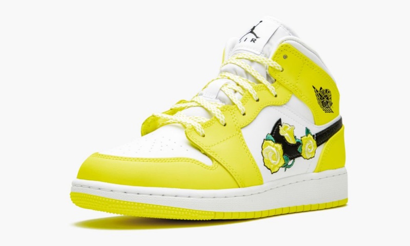 Nike Air Jordan 1 Mid GS 'Dynamic Yellow' Schoenen Kinderen Geel Zwart Wit Nederland | 025769-HFG