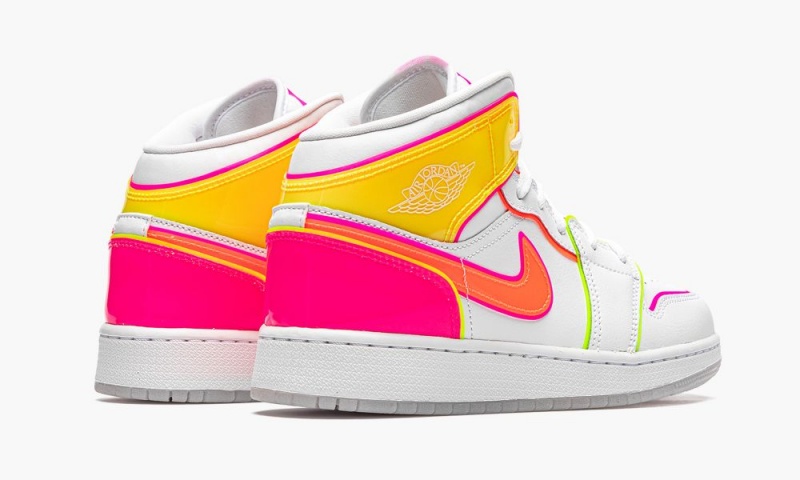 Nike Air Jordan 1 Mid GS 'Edge Glow' Schoenen Kinderen Wit Rood Roze Nederland | 721409-BAY