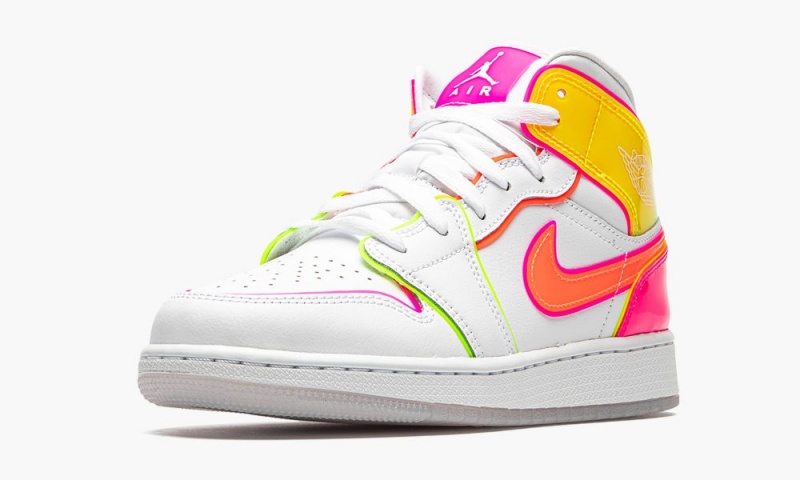 Nike Air Jordan 1 Mid GS 'Edge Glow' Schoenen Kinderen Wit Rood Roze Nederland | 721409-BAY