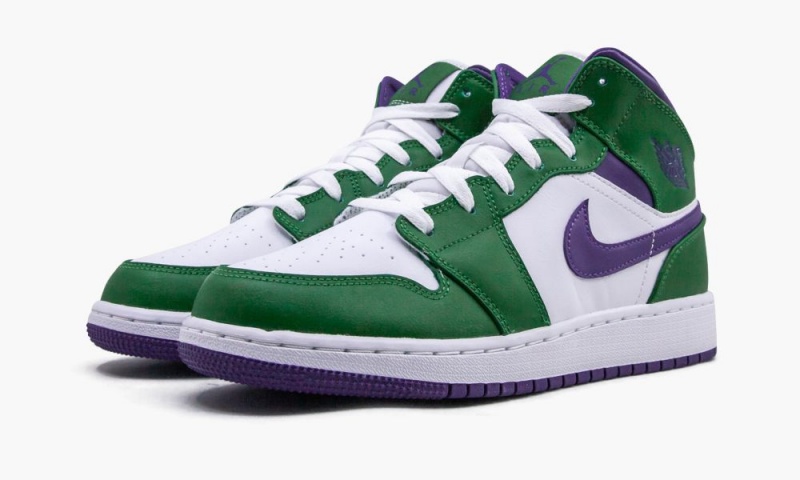 Nike Air Jordan 1 Mid (GS) 'Hulk' Schoenen Kinderen Groen Paars Wit Nederland | 487235-COS