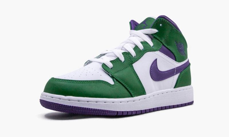 Nike Air Jordan 1 Mid (GS) 'Hulk' Schoenen Kinderen Groen Paars Wit Nederland | 487235-COS