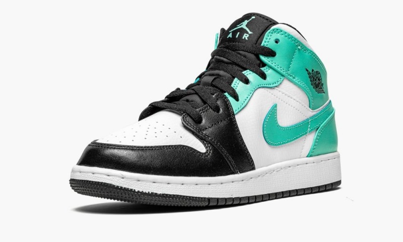 Nike Air Jordan 1 Mid GS 'Igloo - Tropical Twist' Schoenen Kinderen Wit Zwart Nederland | 204165-LDJ