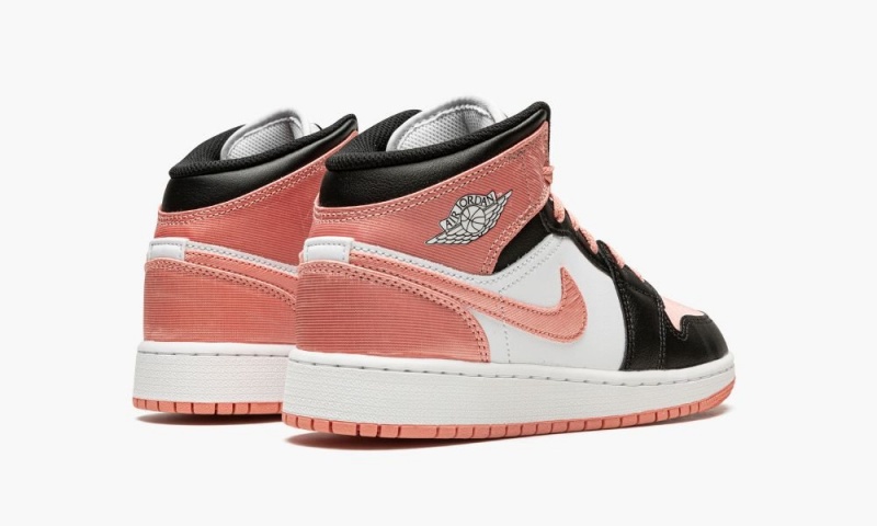 Nike Air Jordan 1 Mid GS 'Light Madder Root' Schoenen Kinderen Wit Zwart Nederland | 298160-JYU