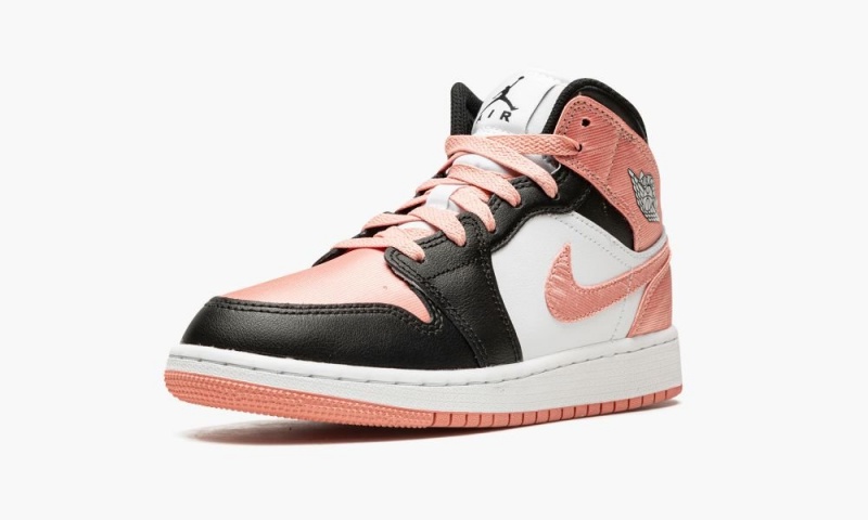 Nike Air Jordan 1 Mid GS 'Light Madder Root' Schoenen Kinderen Wit Zwart Nederland | 298160-JYU
