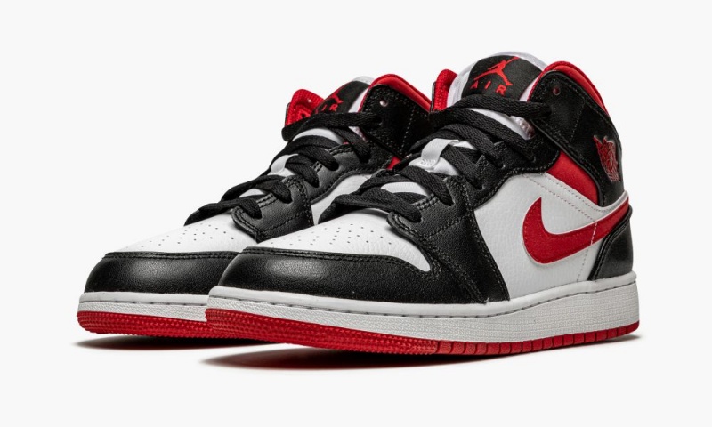Nike Air Jordan 1 Mid GS 'Metallic Red' Schoenen Kinderen Wit Rood Zwart Nederland | 851927-VJQ