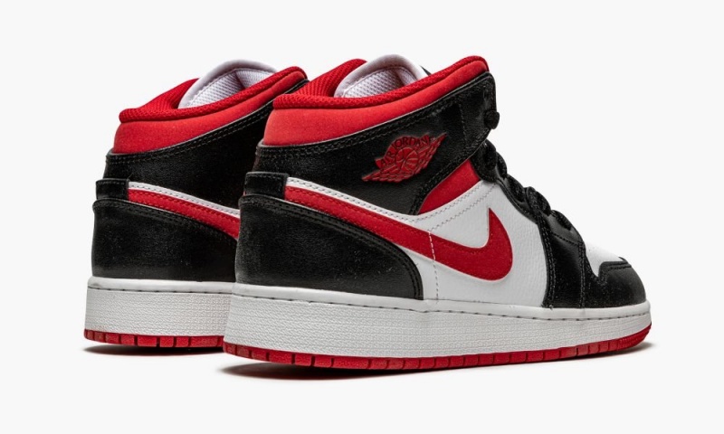 Nike Air Jordan 1 Mid GS 'Metallic Red' Schoenen Kinderen Wit Rood Zwart Nederland | 851927-VJQ
