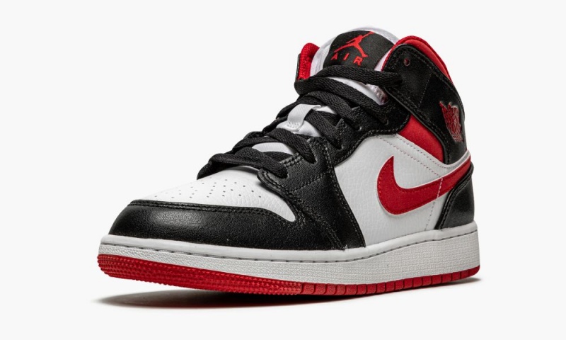 Nike Air Jordan 1 Mid GS 'Metallic Red' Schoenen Kinderen Wit Rood Zwart Nederland | 851927-VJQ