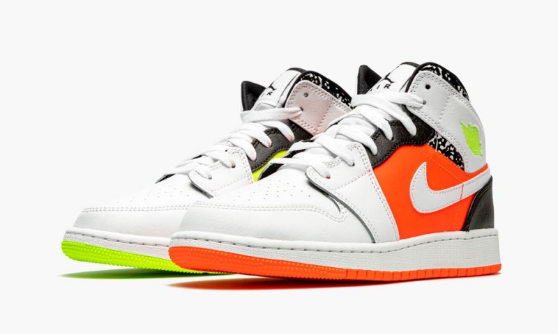 Nike Air Jordan 1 Mid GS 'Notebook' Schoenen Kinderen Rood Wit Zwart Nederland | 732069-OPB