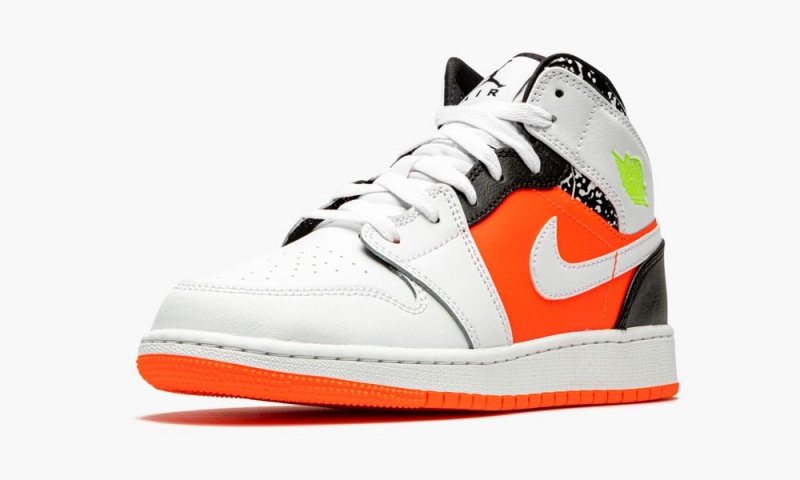 Nike Air Jordan 1 Mid GS 'Notebook' Schoenen Kinderen Rood Wit Zwart Nederland | 732069-OPB