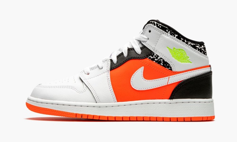 Nike Air Jordan 1 Mid GS \'Notebook\' Schoenen Kinderen Rood Wit Zwart Nederland | 732069-OPB
