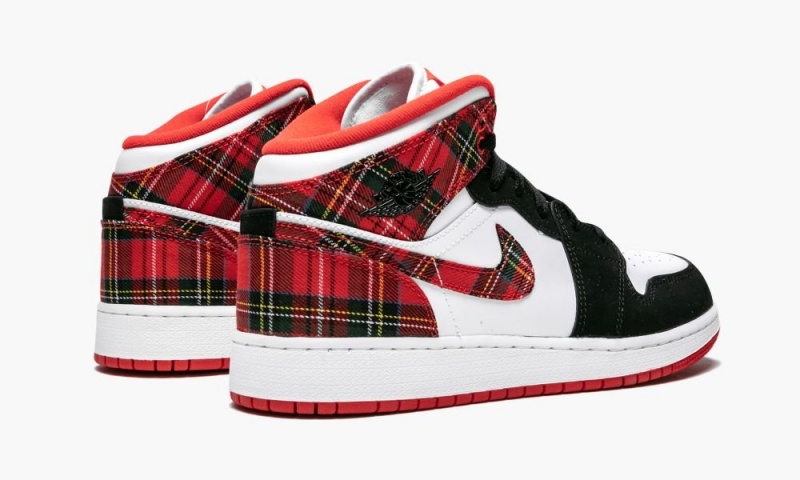 Nike Air Jordan 1 Mid (GS) 'Plaid' Schoenen Kinderen Rood Zwart Wit Nederland | 914236-HPO