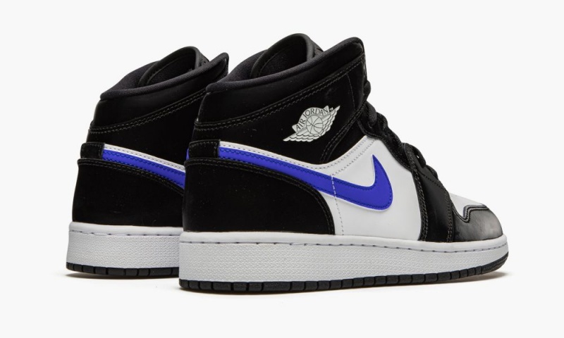 Nike Air Jordan 1 Mid GS 'Racer Blue' Schoenen Kinderen Zwart Blauw Wit Nederland | 624850-IAV