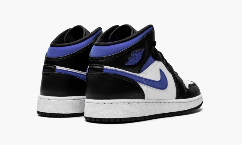 Nike Air Jordan 1 Mid GS 'Racer Blue / Black / White' Schoenen Kinderen Wit Blauw Zwart Nederland | 359164-QPX