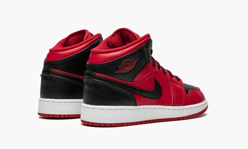 Nike Air Jordan 1 Mid GS 'Reverse Bred' Schoenen Kinderen Rood Zwart Wit Nederland | 091357-XOK