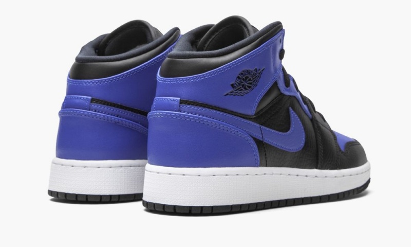 Nike Air Jordan 1 Mid GS 'Royal 2020' Schoenen Kinderen Zwart Koningsblauw Wit Nederland | 026987-SGK
