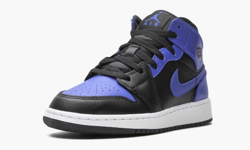 Nike Air Jordan 1 Mid GS 'Royal 2020' Schoenen Kinderen Zwart Koningsblauw Wit Nederland | 026987-SGK