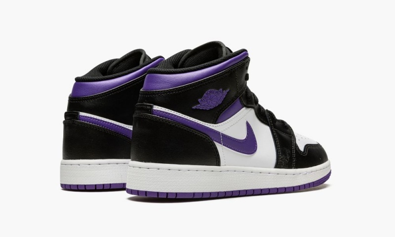 Nike Air Jordan 1 Mid (GS) Schoenen Kinderen Zwart Wit Nederland | 619270-LTU