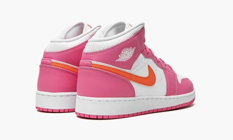 Nike Air Jordan 1 Mid (GS) Schoenen Kinderen Oranje Wit Nederland | 801732-OUA