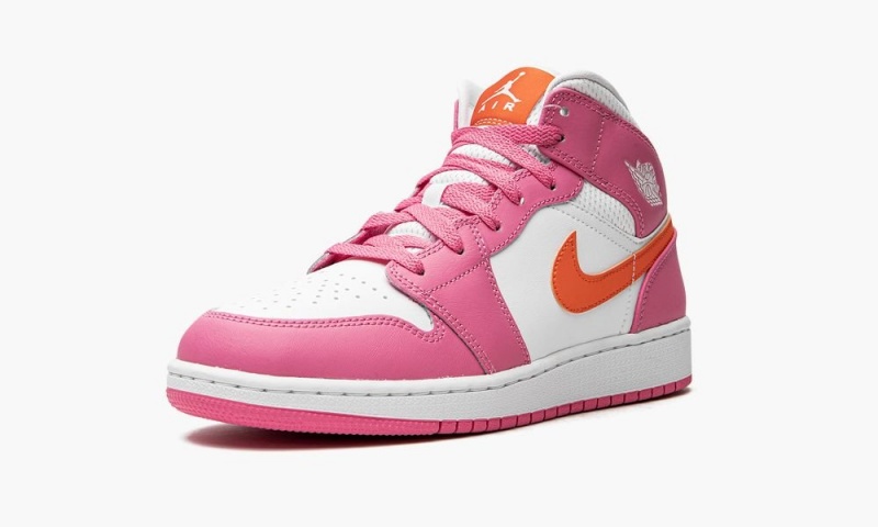 Nike Air Jordan 1 Mid (GS) Schoenen Kinderen Oranje Wit Nederland | 801732-OUA