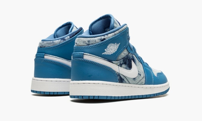 Nike Air Jordan 1 Mid (GS) Schoenen Kinderen Blauw Wit Nederland | 269713-UWI