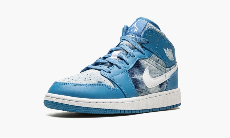 Nike Air Jordan 1 Mid (GS) Schoenen Kinderen Blauw Wit Nederland | 269713-UWI
