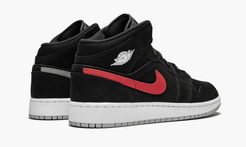 Nike Air Jordan 1 Mid (GS) Schoenen Kinderen Zwart Rood Nederland | 971652-UXH