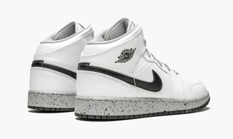 Nike Air Jordan 1 Mid (GS) Schoenen Kinderen Wit Zwart Grijs Nederland | 592843-AGH
