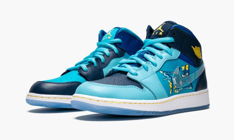 Nike Air Jordan 1 Mid (GS) Schoenen Kinderen Blauw Koningsblauw Nederland | 083642-OJH