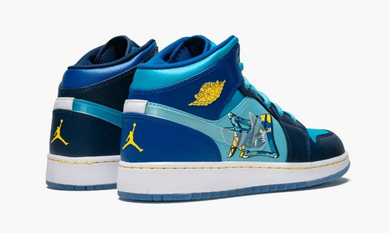 Nike Air Jordan 1 Mid (GS) Schoenen Kinderen Blauw Koningsblauw Nederland | 083642-OJH