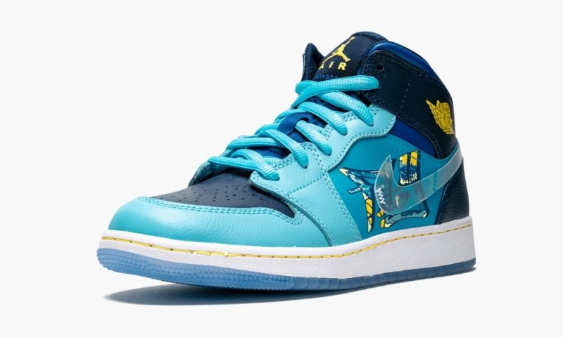 Nike Air Jordan 1 Mid (GS) Schoenen Kinderen Blauw Koningsblauw Nederland | 083642-OJH