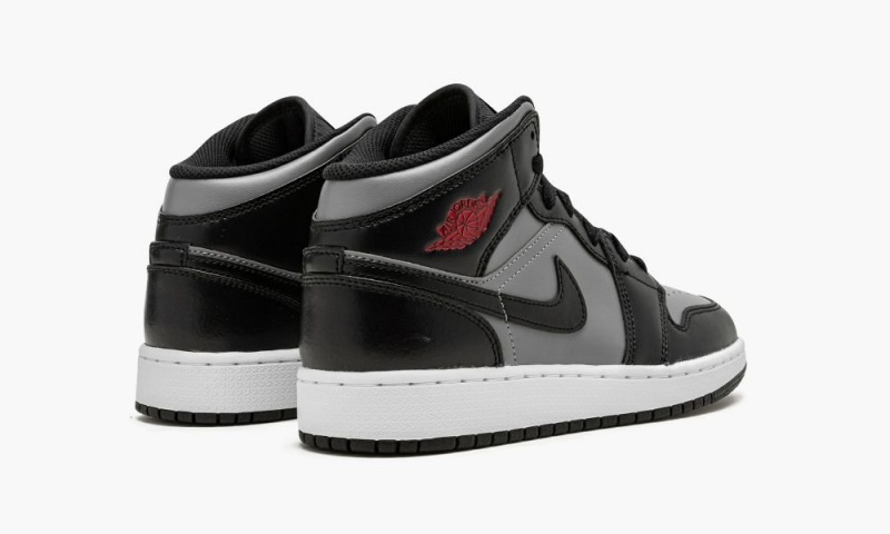 Nike Air Jordan 1 Mid GS 'Shadow / Red' Schoenen Kinderen Zwart Rood Grijs Nederland | 598104-WEQ