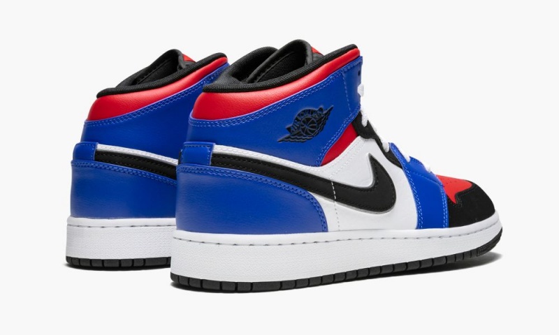 Nike Air Jordan 1 Mid (GS) 'Top 3' Schoenen Kinderen Wit Zwart Koningsblauw Nederland | 029681-NYG