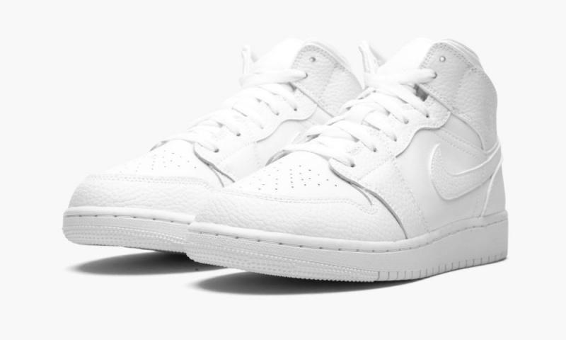 Nike Air Jordan 1 Mid GS 'Triple White' Schoenen Kinderen Wit Nederland | 960852-VRC