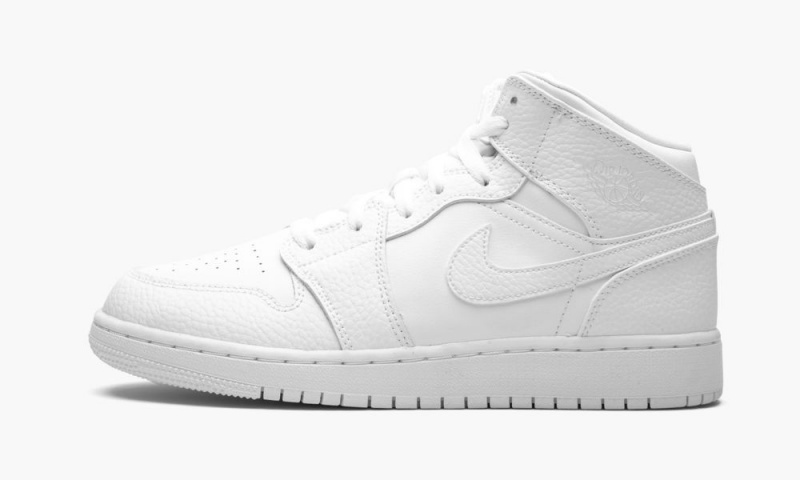 Nike Air Jordan 1 Mid GS \'Triple White\' Schoenen Kinderen Wit Nederland | 960852-VRC
