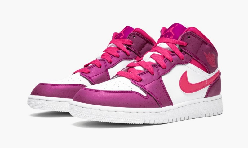 Nike Air Jordan 1 Mid (GS) 'True Berry' Schoenen Kinderen Roze Wit Nederland | 129374-RWV