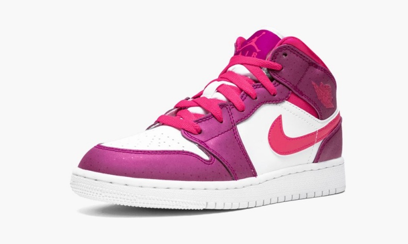 Nike Air Jordan 1 Mid (GS) 'True Berry' Schoenen Kinderen Roze Wit Nederland | 129374-RWV