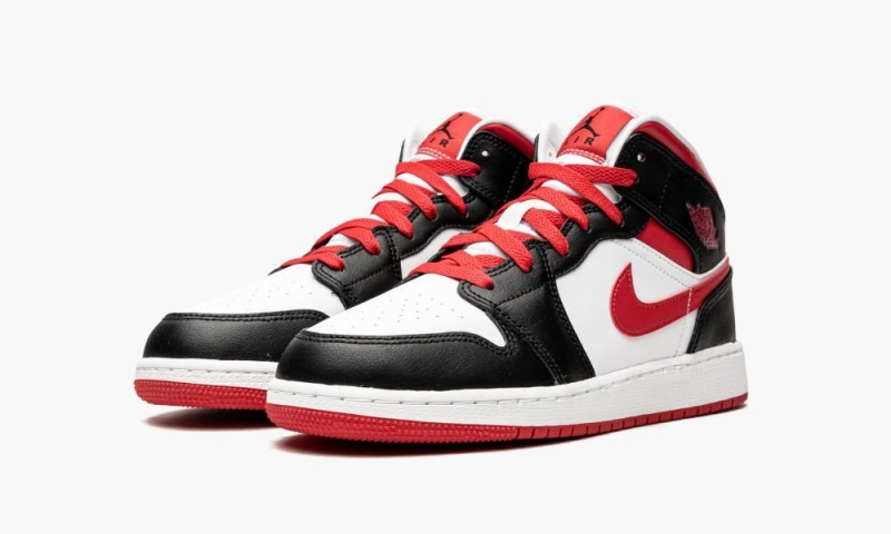 Nike Air Jordan 1 Mid GS 'Very Berry' Schoenen Kinderen Zwart Wit Rood Nederland | 180432-GFL