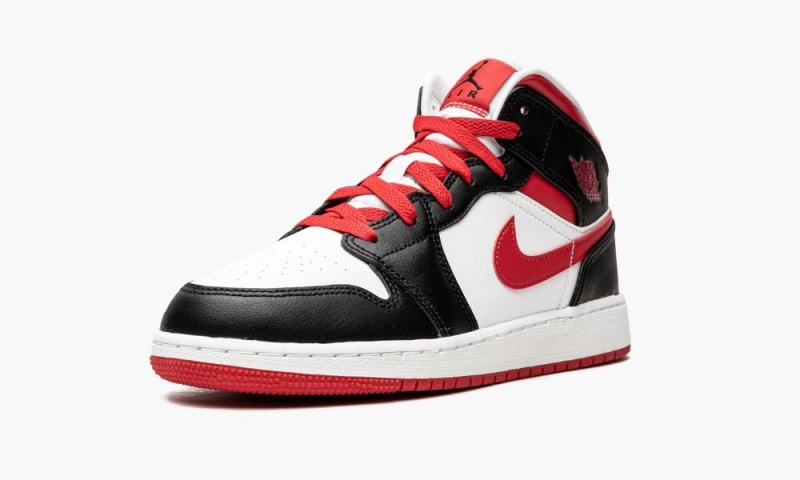 Nike Air Jordan 1 Mid GS 'Very Berry' Schoenen Kinderen Zwart Wit Rood Nederland | 180432-GFL